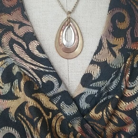 Metallic print S/S Dress - Picture 6 of 6